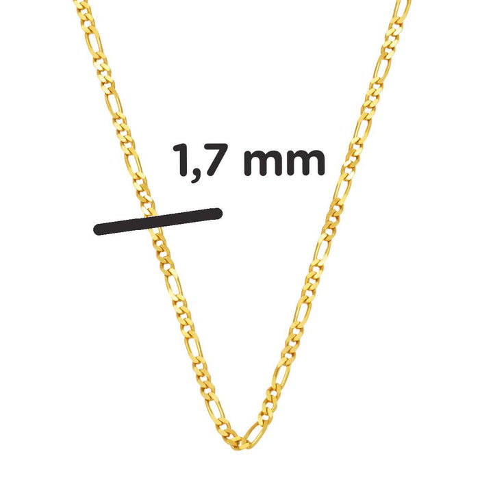 22 Ayar Altın Figaro Zincir 60 cm