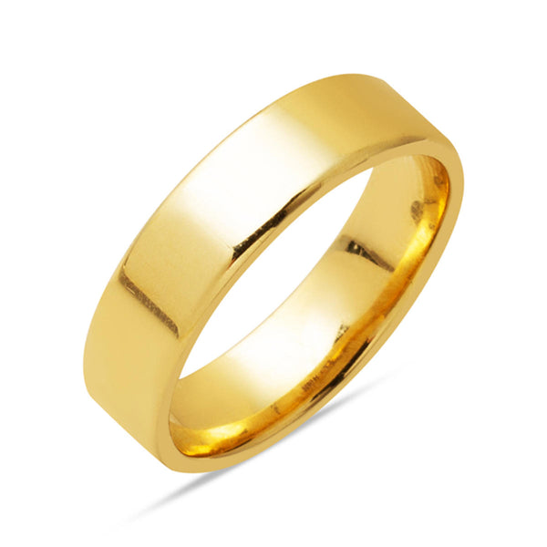 14 Ayar Düz Köşeli Erkek Altın Alyans 6 mm.