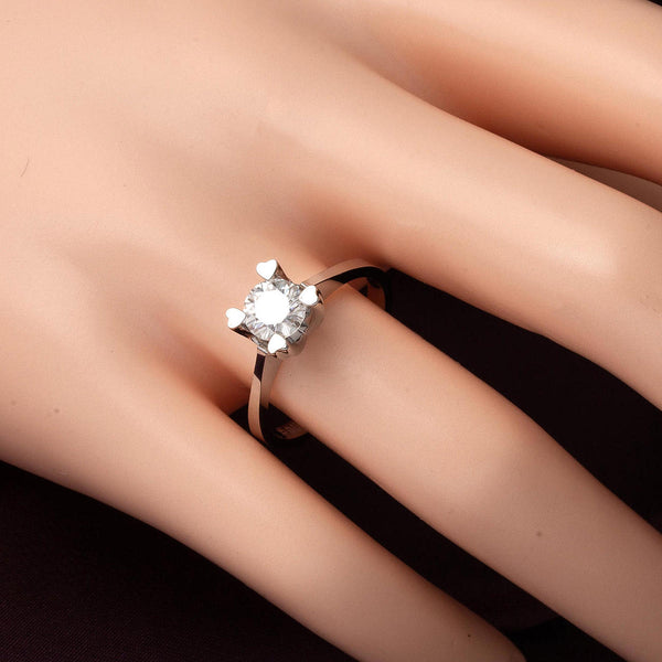 1,00 ct. Moissanite Tektaş Altın Yüzük