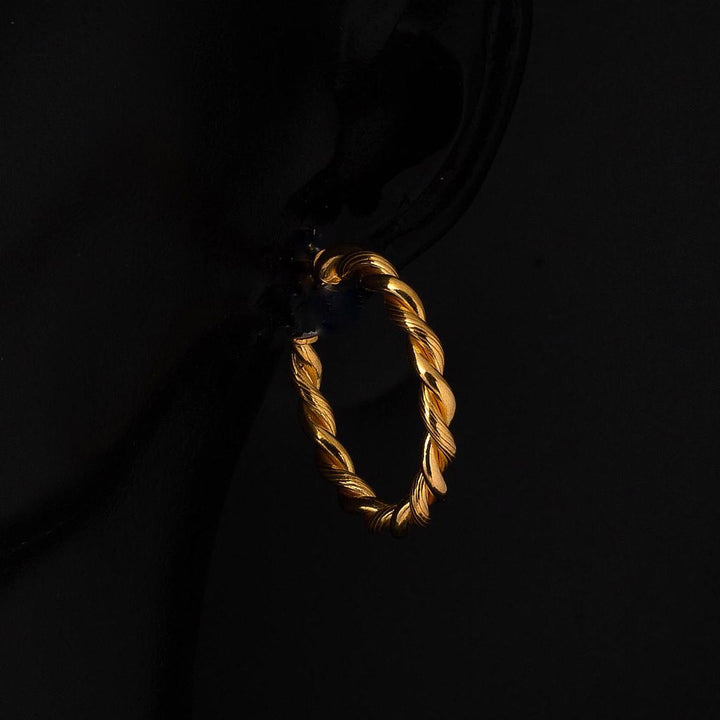 22 Ayar Altın 4 Cm. Burma Küpe
