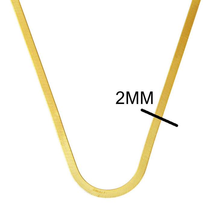 Ezme Zincir Kolye 14 Ayar Altın (2 mm Enli) 45 cm.