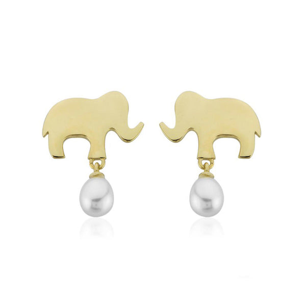Elephant İncili Altın Küpe