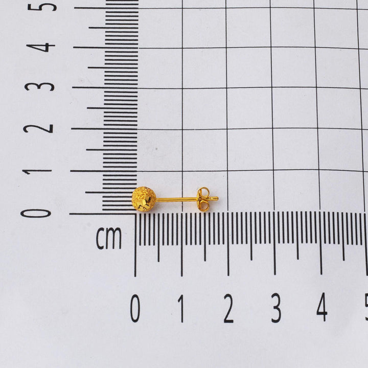 22 Ayar Yıldız Kumlu Altın Top Küpe 5 mm.