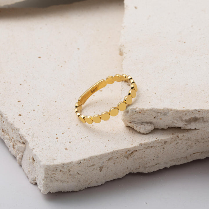 Point 14 Ayar Minimal Unisex Altın Yüzük