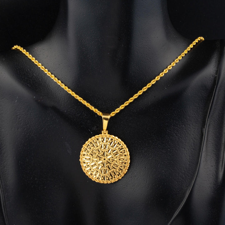 22 Ayar Yaşam Çiçeği Altın Kolye (3 cm Çaplı)