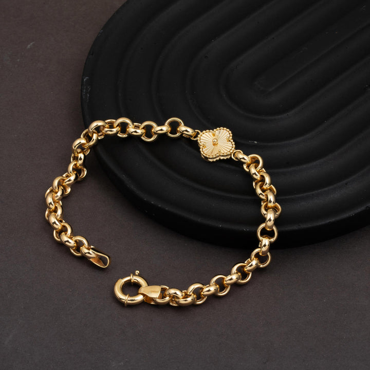 Doc Halkalı Van Cleef Yonca Altın Bileklik