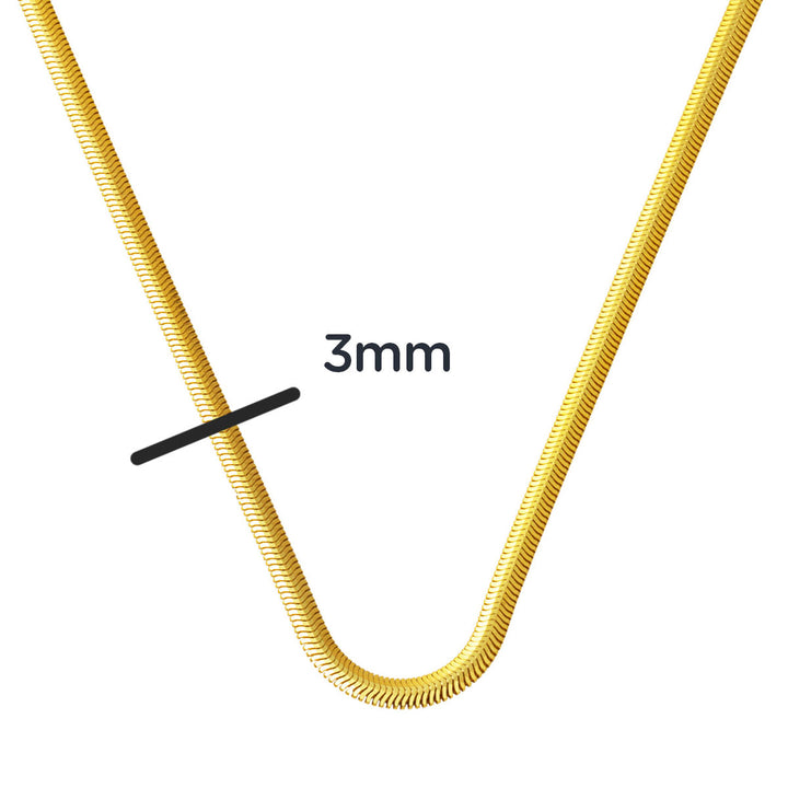 3mm. Balık Sırtı 14 Ayar Altın Zincir Kolye 60cm.