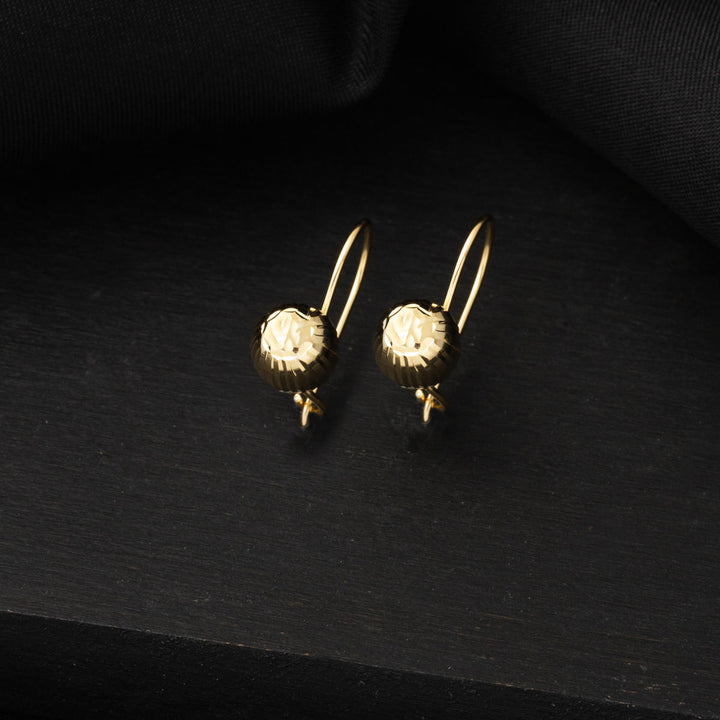 Sallantılı 14 Ayar Modern Altın Top Küpe