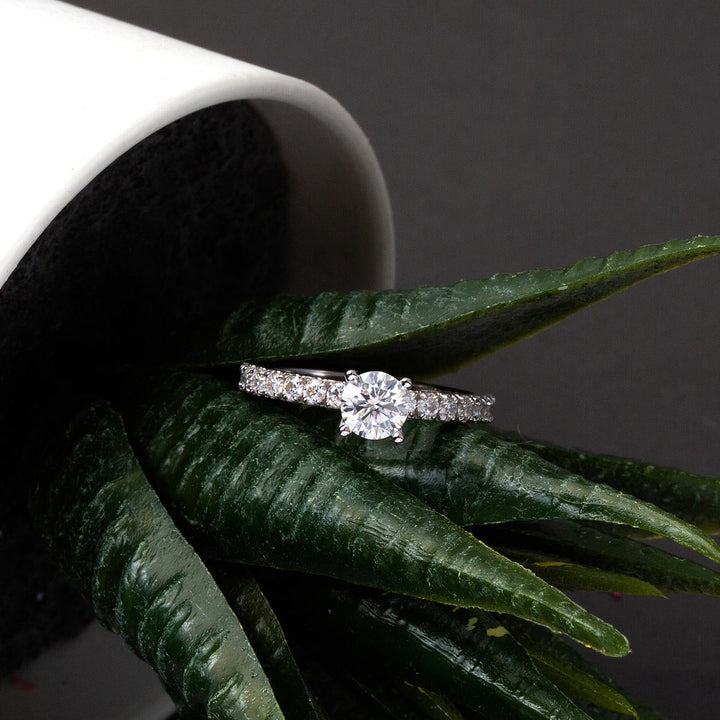0.75 Ct Mozanit Tektaş 14 Ayar Yüzük