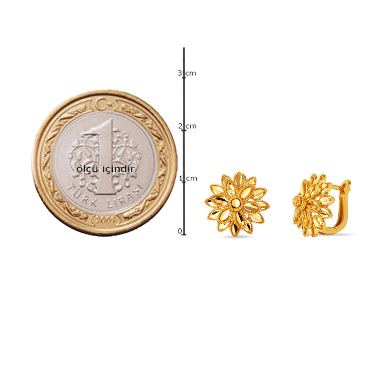 Lapis 22 Ayar Altın Küpe