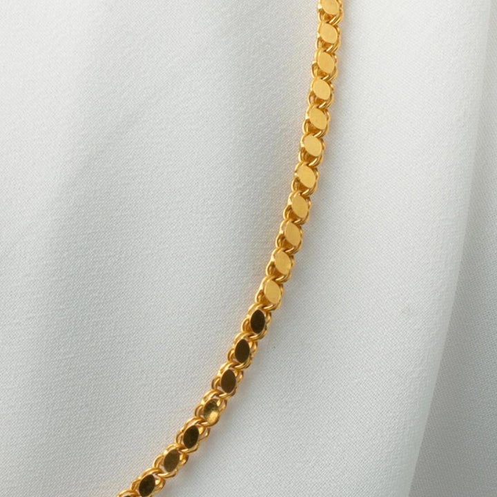 Pullu 14 Ayar Altın Zincir 60 cm
