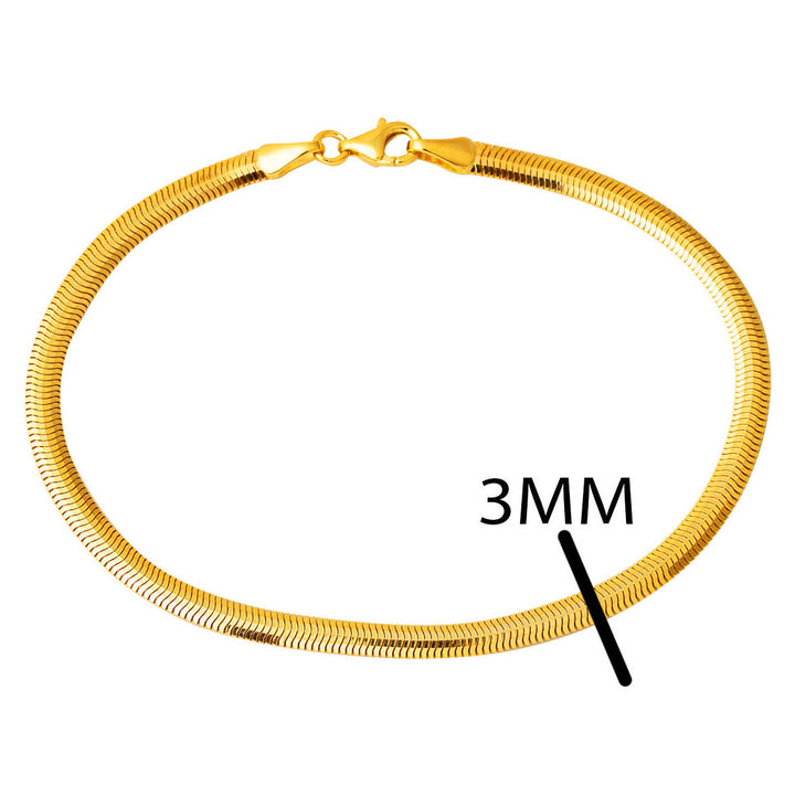 22 Ayar 3 mm. Balıksırtı Altın Bileklik