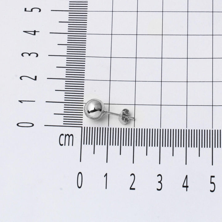 14 Ayar Beyaz Altın Top Küpe 7 mm.