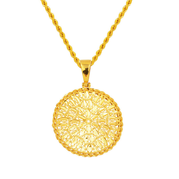22 Ayar Yaşam Çiçeği Altın Kolye (3 cm Çaplı)