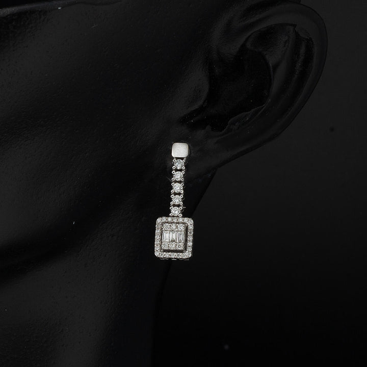 0,54 ct Baget Pırlanta Küpe 