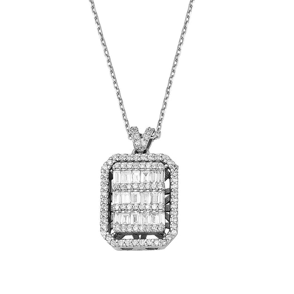 0,63 ct Baget Pırlanta Kolye 