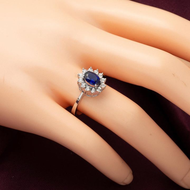 0,89 ct Safir & 0,05 ct Pırlantalı Yüzük