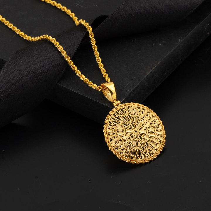 22 Ayar Yaşam Çiçeği Altın Kolye (3 cm Çaplı)