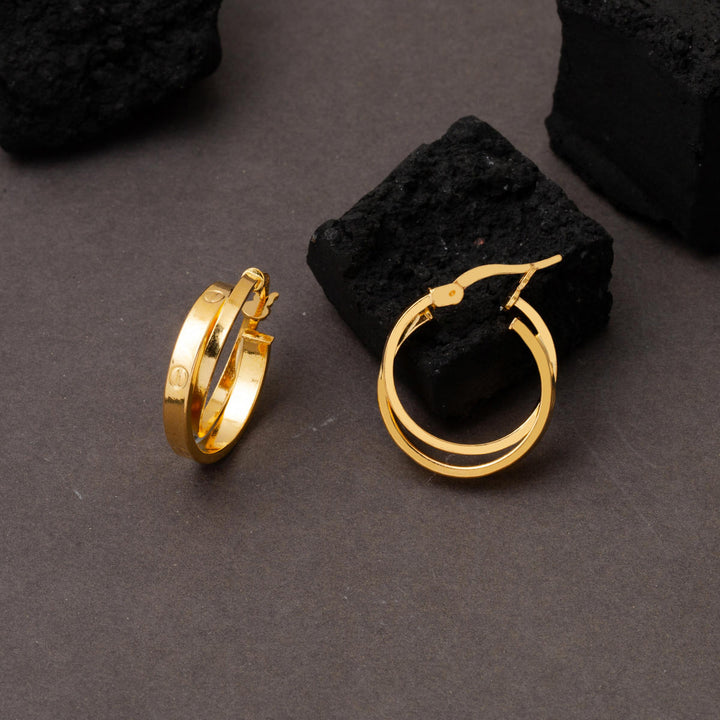 Kartiyer Model 22 Ayar Halka Küpe 2.5cm Çaplı