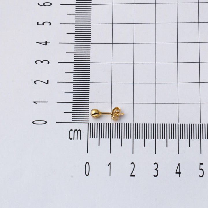 14 Ayar Altın Top Küpe 4 mm.