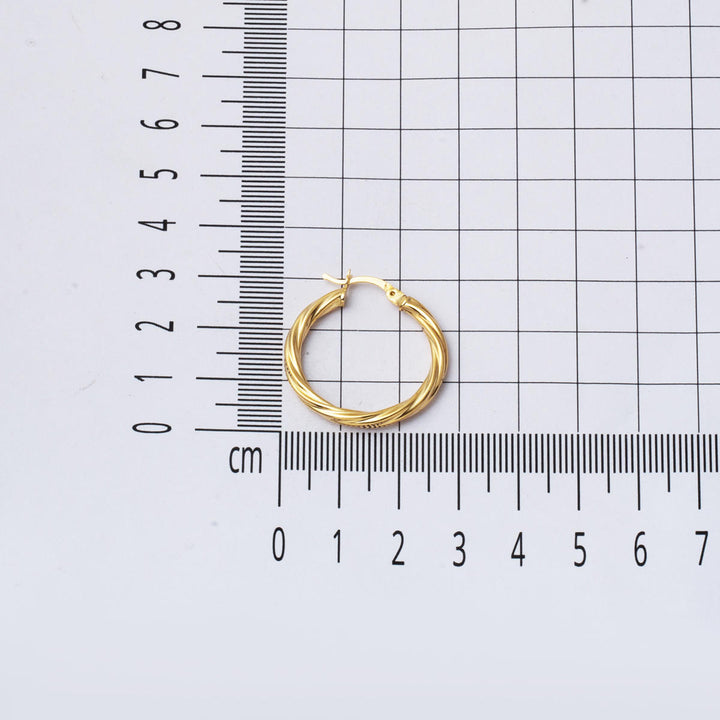 İzmir Halka Altın Küpe 14 Ayar 3 cm. Çaplı
