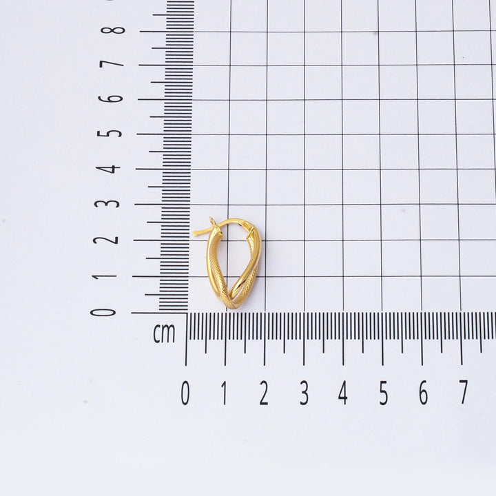 2,5 cm Çaplı 14 Ayar Asimetrik Altın Küpe