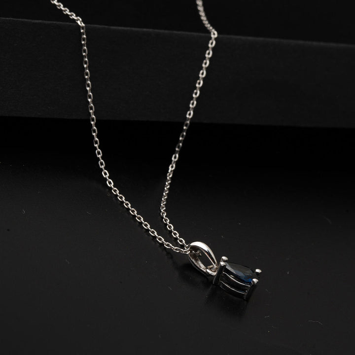 0,35 ct Damla Safir Taşlı Altın Kolye 