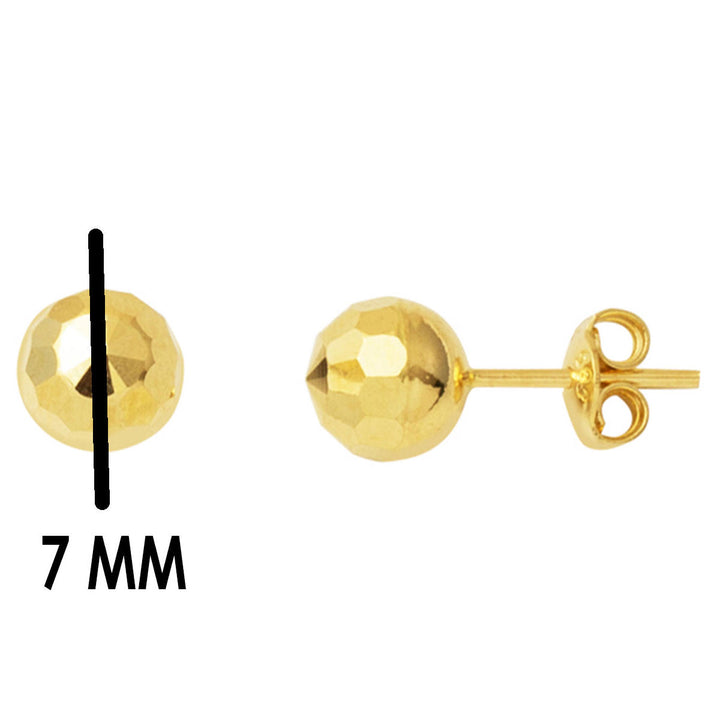 Petek 14 Ayar Altın Top Küpe 7 mm.