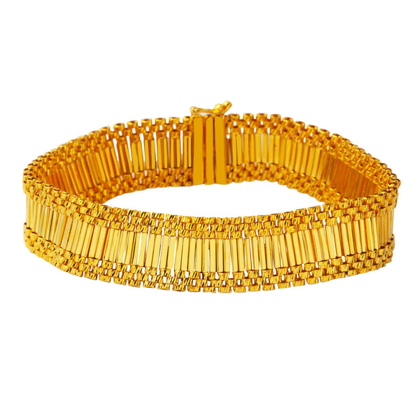 14 Ayar Altın Louis Vuitton Altın Kelepçe Bileklik - BZ00038