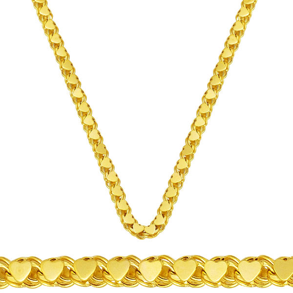 Kalp Pullu 14 Ayar Altın Zincir 50 cm